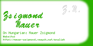 zsigmond mauer business card